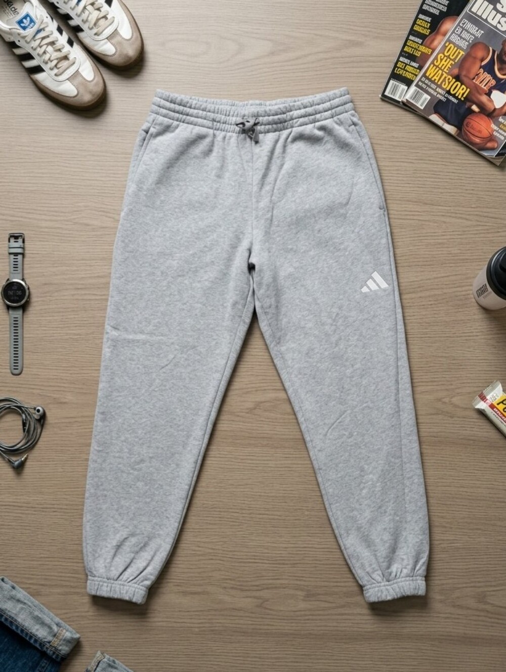 NWT Adidas ALL SZN Fleece Sweatpants Womens Medium Heather Grey Loose Joggers